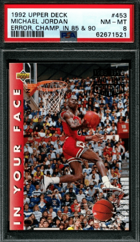 1992 Michael Jordan Upper Deck #453 Error Card