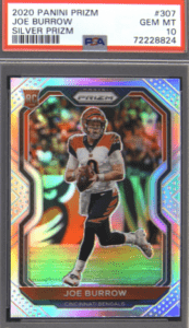 Joe Burrow 2020 Rookie Card NFL Panini Silver Prizm Rookie -   in 2023