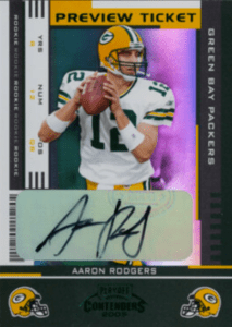 2005 Playoff Contenders Aaron Rodgers rookie card