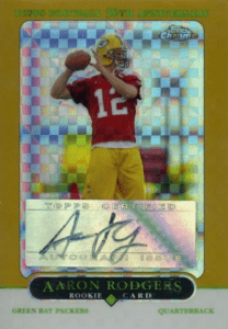 2005 Topps Chrome Aaron Rodgers Auto Gold X-fractor rookie card