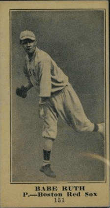 1915 M101-5 Sporting News Babe Ruth Baseball Card (Rookie) #151
