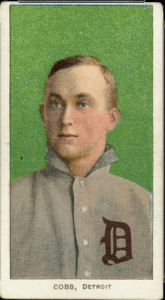 Ty Cobb (portrait with green background)