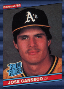 1986 Jose Canseco Rookie Card Donruss