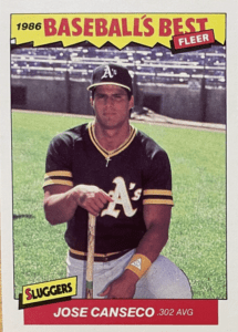 1986 Jose Canseco Fleer Baseball's Best