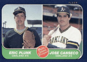 1986 Jose Canesco + Eric Plunk Fleer card