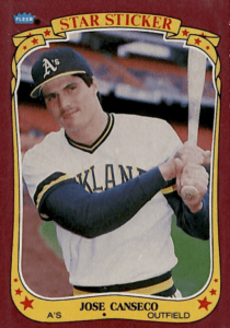 1986 Jose Canseco Fleer Star Stickers