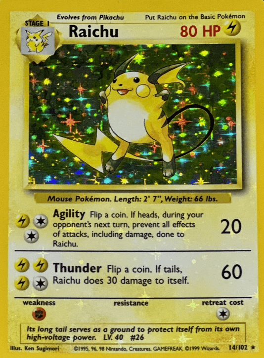 Prerelease Raichu Error Pokemon Card